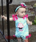 birthday cupcake bubble romper