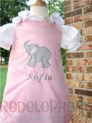 pink gingham elephant dress