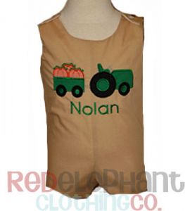 Fall Tractor w Pumpkins Boys Jon Jon