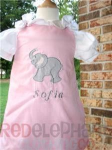pink gingham elephant dress