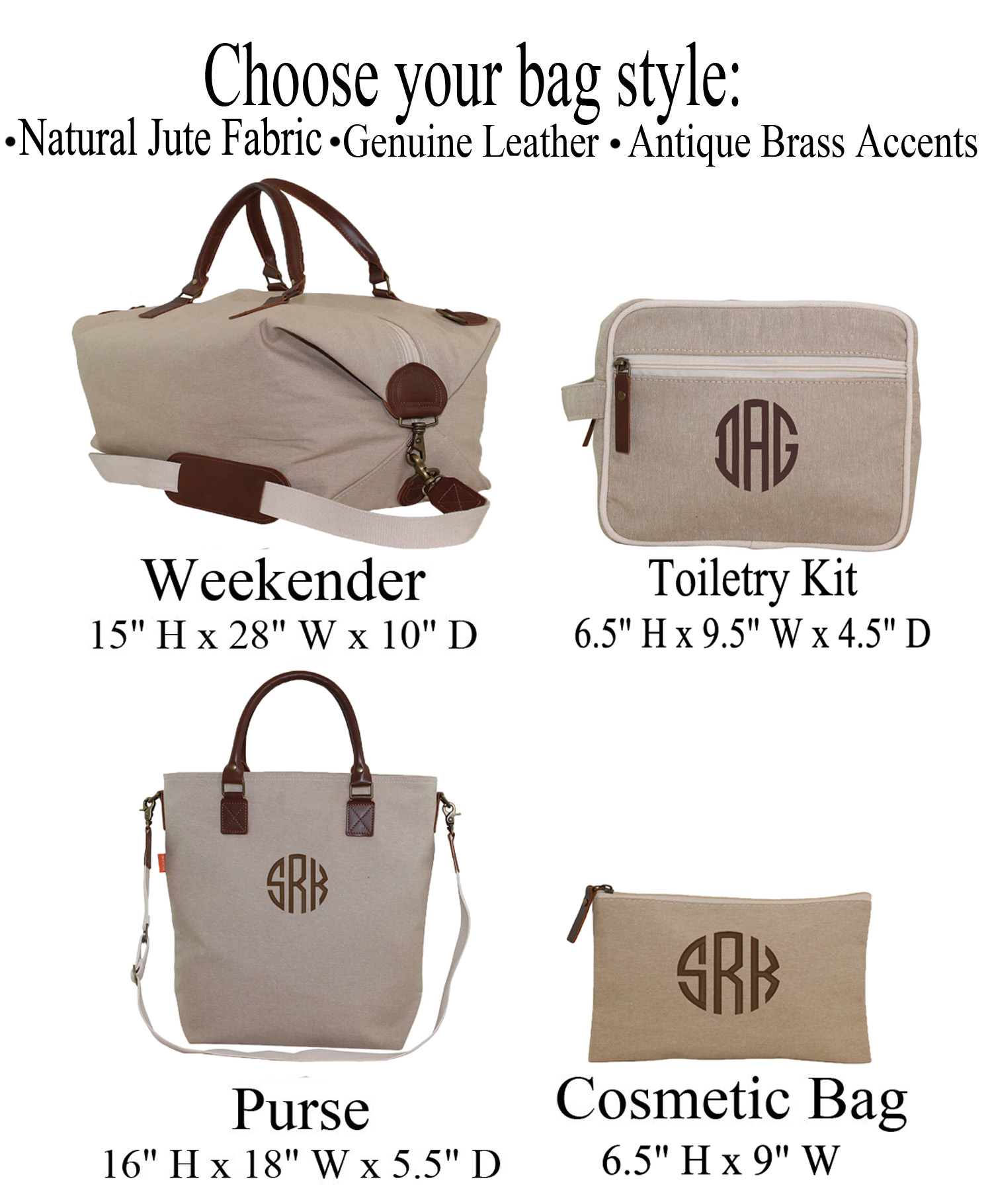 Weekender Travel Bag Natural Jute