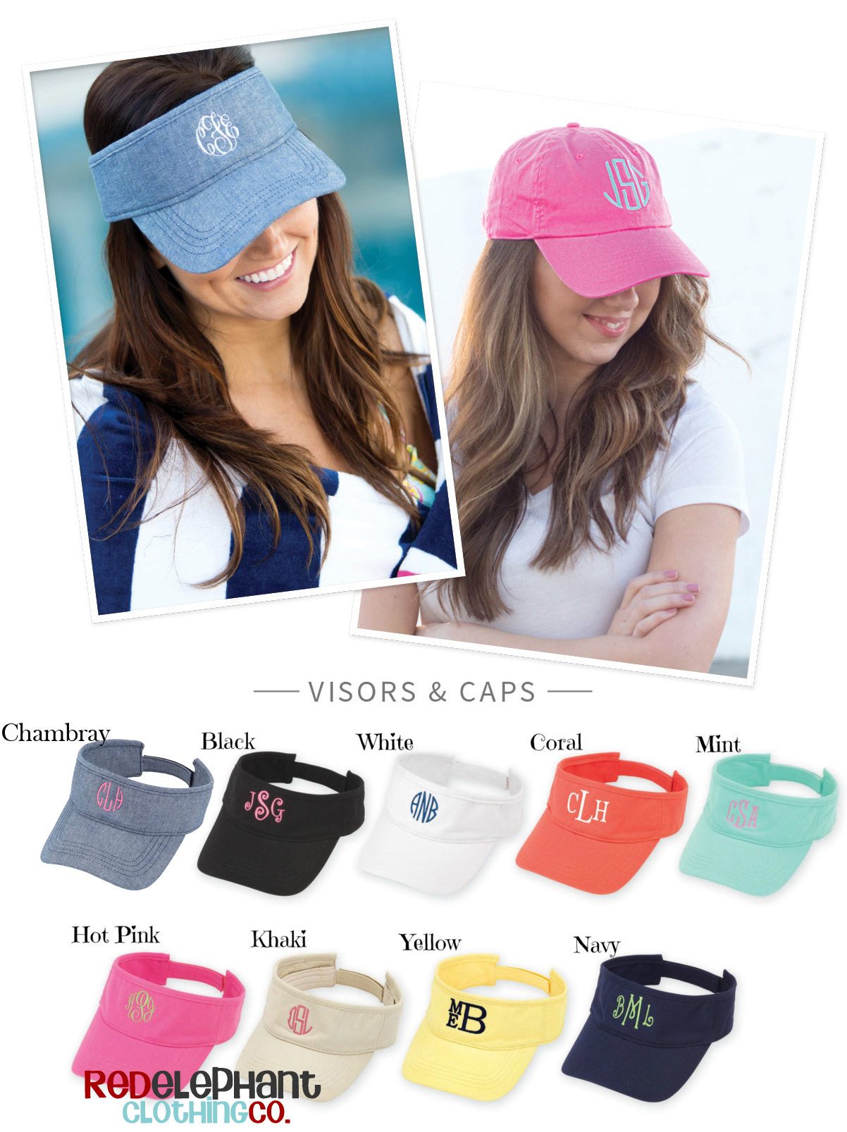 Monogram Sun Visors Personalized Sun Visors