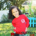 Girls Monogrammed Sweatshirt Red