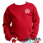 Youth Monogrammed Sweatshirt Red