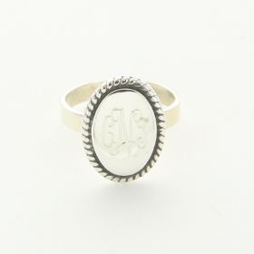 Monogrammed Oval Ring