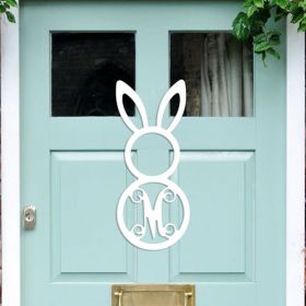 Wooden Monogram Easter Bunny