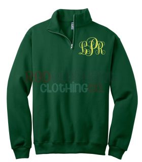 monogram zip sweater