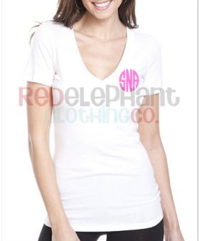 Monogrammed V-Neck Shirt
