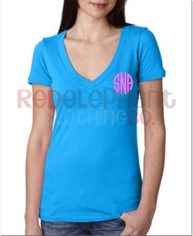 Monogrammed V-Neck Shirt