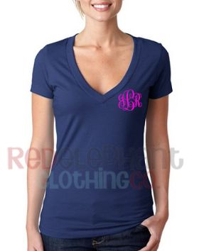 Monogrammed V-Neck Shirt