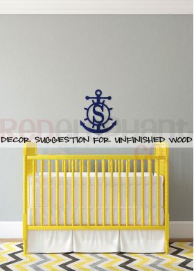 Wooden Monogram Anchor